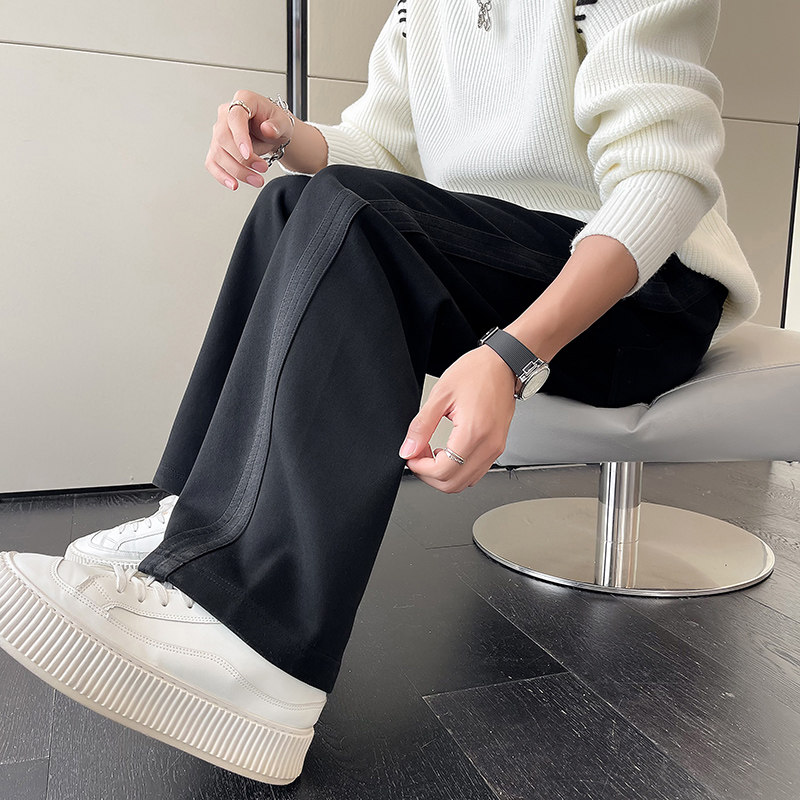 2025冬季网红卫裤宽松休闲加绒弯刀裤男生Z810-P75常规P65,男装休闲裤,星座1104（原A460）
