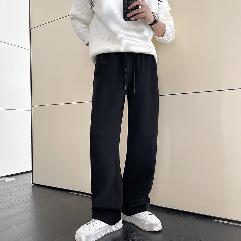 2025冬季网红卫裤宽松休闲加绒弯刀裤男生Z810-P75常规P65,男装休闲裤,星座1104（原A460）