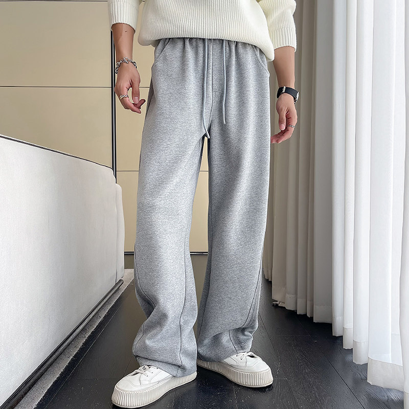 2025秋冬季网红卫裤宽松休闲加绒弯刀裤男生Z810-P75常规P65,男装休闲裤,星座1104（原A460）