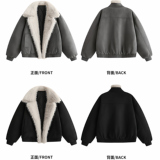 网图座山雕立领大毛领棉衣做旧麂皮绒棉袄外套男士MY58-P105，男装棉衣，星座1104（原A460）