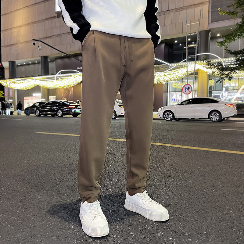 2024秋冬新款加绒加厚呢料休闲裤运动裤束脚卫裤男士K18-P60,男装休闲裤,星座1104（原A460）