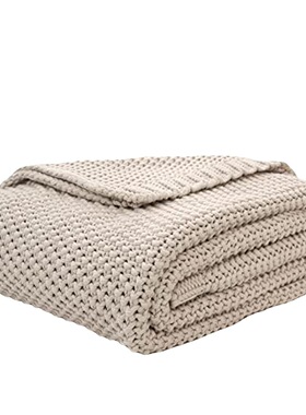 Nordic Sand Carpet Office Napping Blanket Knitted Wool Leis
