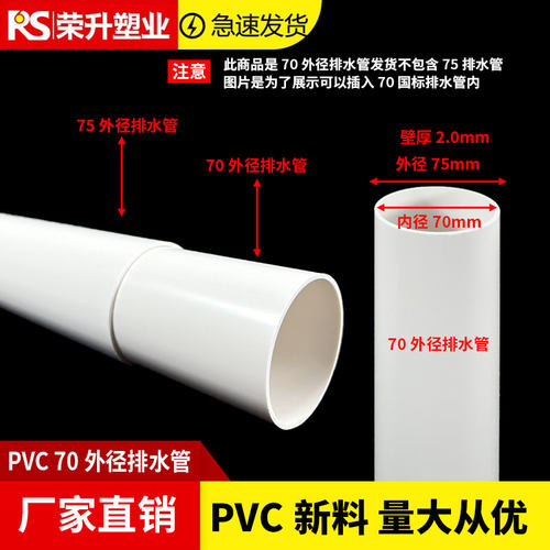 pvc70排水管抢修管内插75排水管