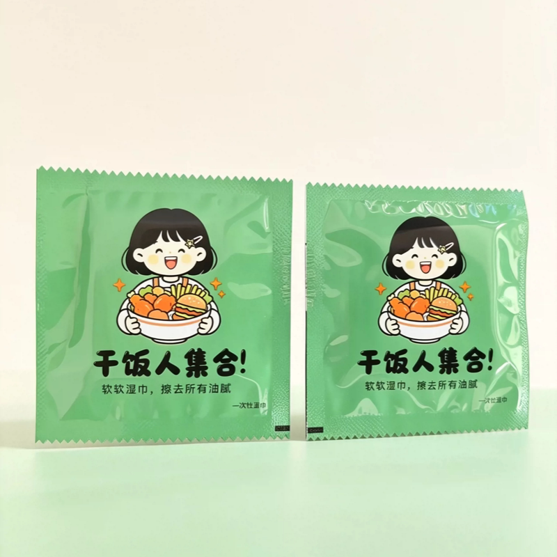 创意餐饮便携一次性可定制湿纸巾