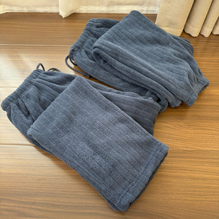 87684 福利 散口+收口 男士雪粒绒家居裤 保暖睡裤 厚实长裤