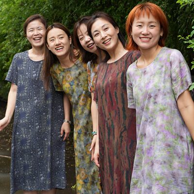 女士人棉连衣裙棉绸短袖圆领长裙