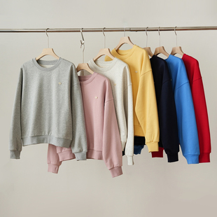 特 340g精棉毛圈 女士胸标圆领长袖卫衣 中大童可穿 春秋款 女装