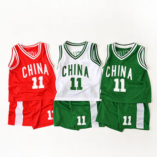 特 儿童网眼背心套装 男女童薄款透气篮球服 运动服 180 童装
