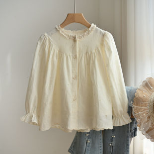 全棉双层上衣衬衣 特 女童A版 儿童纯棉衬衫 春秋 可爱娃娃衫