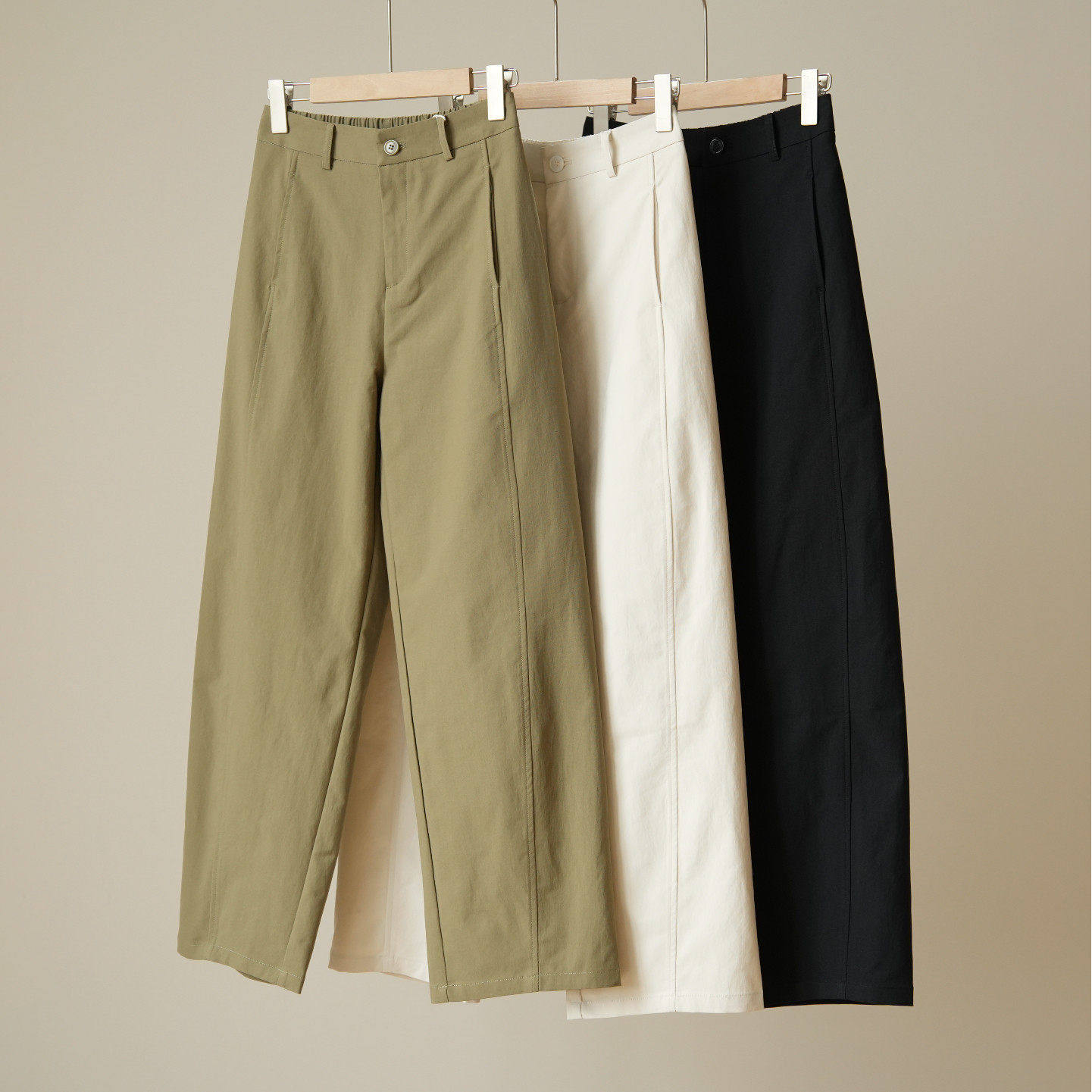 高腰显瘦弯刀裤 女士抗皱通勤裤 弧形窄版直筒百搭长裤 春款 女装