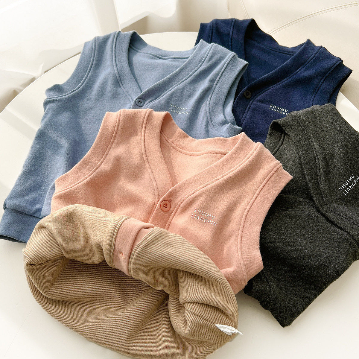 特 儿童小马甲 儿童纯棉坎肩 男女童双层马夹秋冬 童装