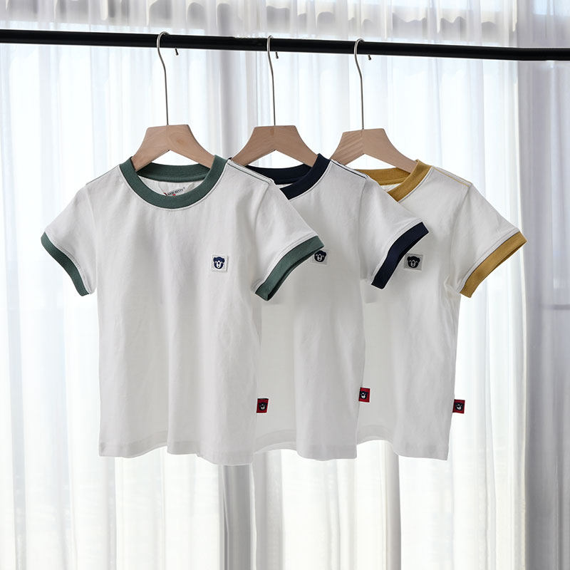 中大童短袖新疆长绒棉卡通圆领