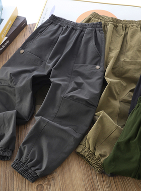 85283 儿童运动裤 男女童束脚休闲长裤 中大童工装裤 童装 秋款