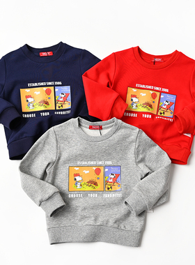 77046 清 卡通运动卫衣 儿童毛圈运动卫衣 男女童圆领上中小童