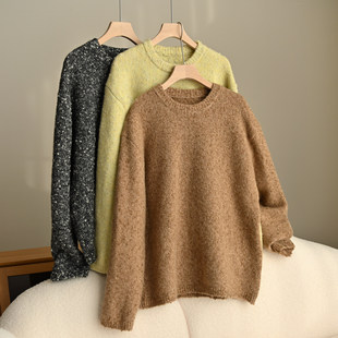 出清无补 女士圆领花纱点点毛衣 秋冬款