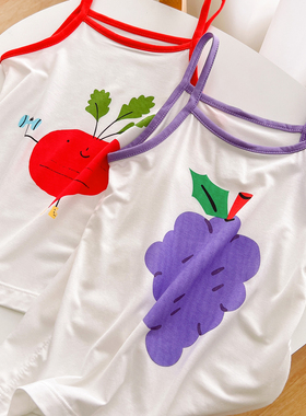 82670 特 凉感竹纤维 儿童薄款卡通吊带女童清凉舒适背心