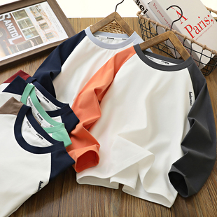 中大童T恤春秋童装 86086 170 男童女童圆领长袖 儿童纯棉打底衫