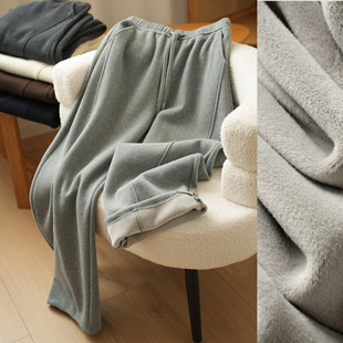 162以上 410g一体绒女士两穿抽绳弯刀裤厚款卫裤 阔腿镰刀裤 冬