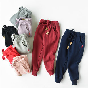 特 亲子款纯棉运动长裤 收口裤男女童妈妈 校裤