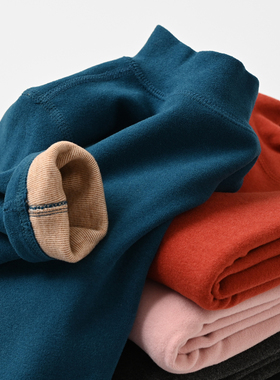 81031 清库 双层保暖无骨缝合儿童半高领绒衫男女童打底衫