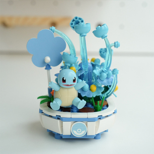 特 杰尼龟多肉盆栽花束拼装积木 三丽鸥玩具模型 游乐场儿童礼物k