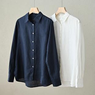 24240 14支水洗全亚麻 女士长袖衬衫 通勤显瘦衬衣 春夏款女装