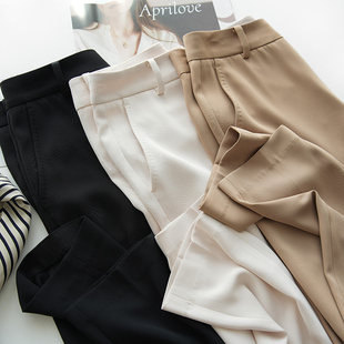 特 三醋酸女士西装裤 立体中缝九分裤百搭烟管裤 春秋款