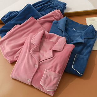 海岛绒家居服套装 情侣款 男士 女士睡衣睡裤 81567 秋冬款 特