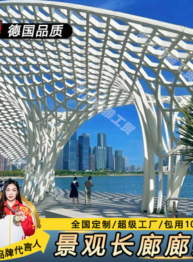 不锈钢廊架定制景观钢结构凉亭金属户外公园园林庭院创意异形长廊