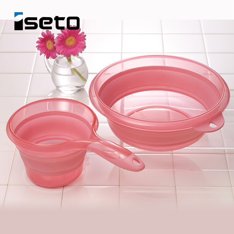 日本iseto折叠盆旅游小脸盆洗澡