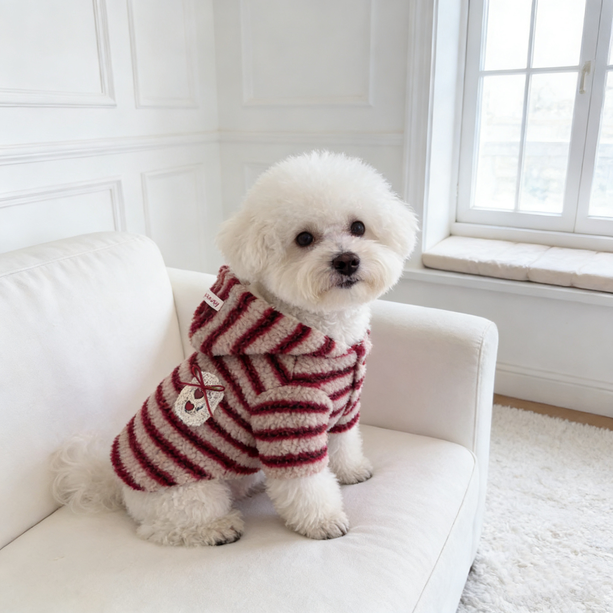 ins风韩版宠物连帽条纹棉服衣服秋冬保暖绒衣猫咪狗狗新年衣服,宠物/宠物食品及用品,狗宠物服装/雨衣,淘宝优惠券,粉丝福利购,淘宝优惠卷