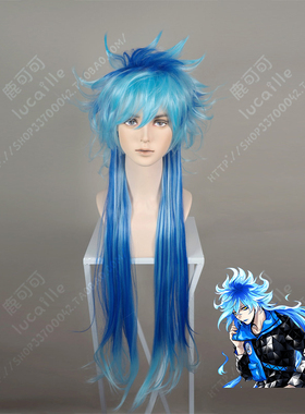 扭曲仙境Idia伊迪亚海蓝帅气万用cos假发男长直发蓬松游戏cosplay