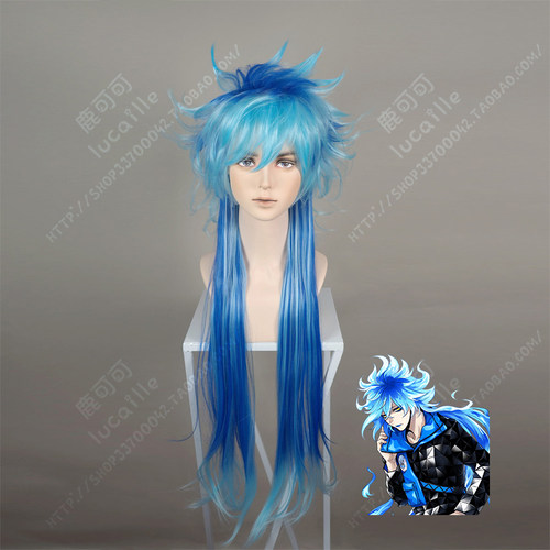 扭曲仙境Idia伊迪亚海蓝帅气万用cos假发男长直发蓬松游戏cosplay