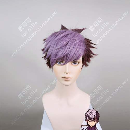 地缚少年花子君cos假发土笼cosplay男短紫色蓬松翻翘万用帅气动漫