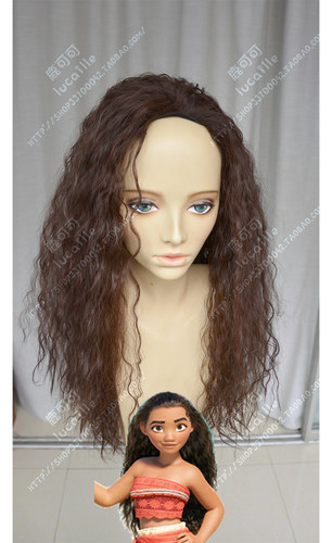海洋奇缘 莫阿娜Moana 大背头玉米须70cm加厚款长发 cos假发