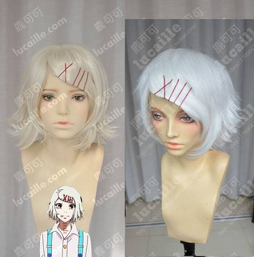 铃屋什造cos男纯白送卡子短cosplay假发