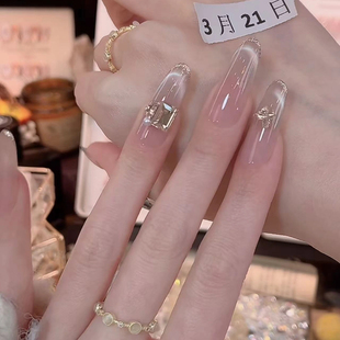 春日暖阳-paintedclearbow纯手工穿戴甲2025流行裸色冰透夏日气质