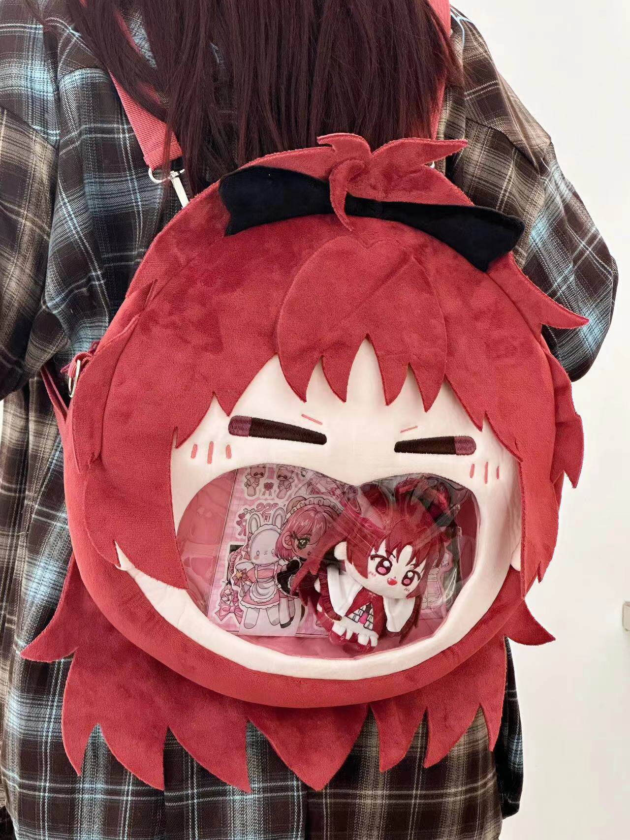 日系卡通魔法少女小圆佐仓杏子透明痛包双肩包动漫周边谷子斜挎包