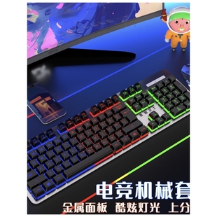 机械手感台式 双飞蛇键盘鼠标套装 电脑笔记有线发光usb家用游戏办