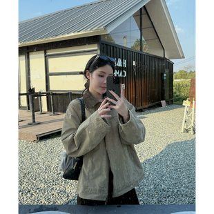 拼皮棉服外套女款秋早秋秋冬外套韩系外套厚韩系氛围感通勤休闲