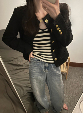 AFM定制Ce经典小香风外套女春秋款黑色外套轻奢女士短外套秋外套