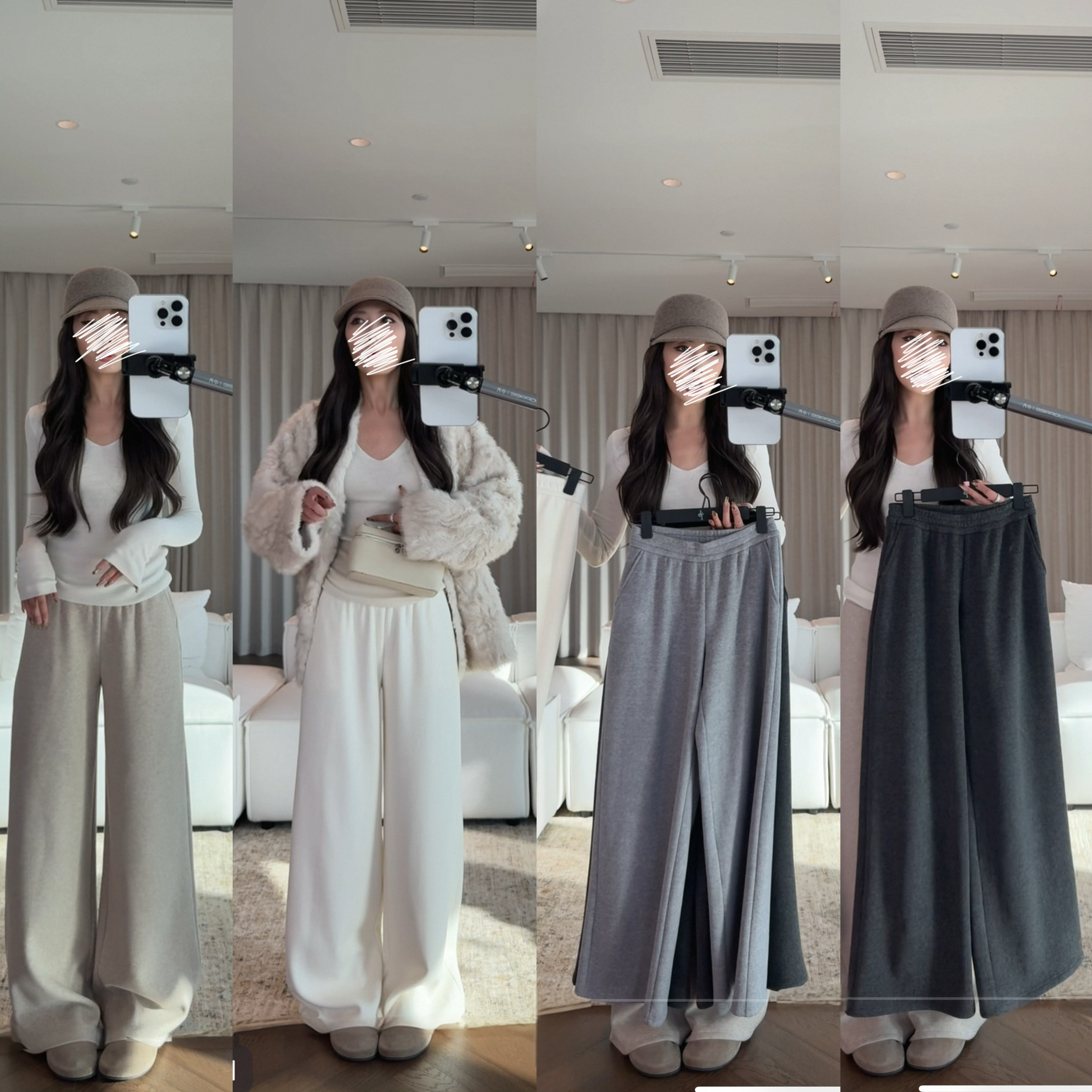 奥利绒直筒卫裤宽松保暖休闲裤