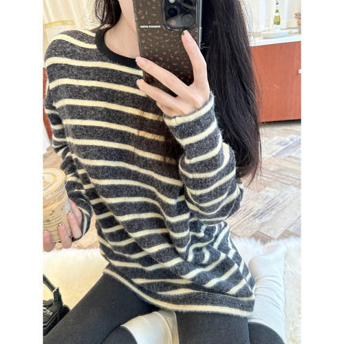 澳绒加厚慵懒宽松显瘦长袖条