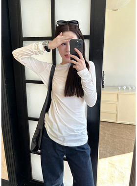 修身堆堆打底衫女显瘦内搭T恤纯色基础百搭套头长袖上衣秋