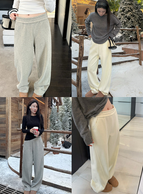 温暖保驾护航 冬季暖暖加绒卫裤 2色AFM定制阔腿裤裤子女白色裤子