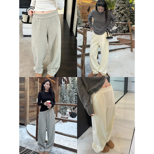 冬季 子女白色裤 暖暖加绒卫裤 裤 子 2色AFM定制阔腿裤 温暖保驾护航