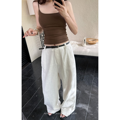 cleandaily西裤版型苎麻裤清爽