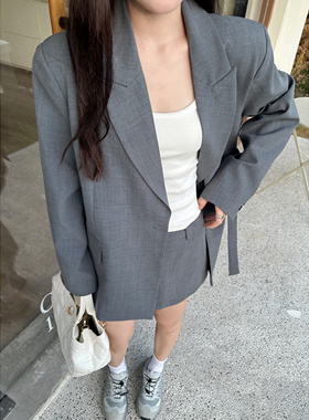 老钱松弛感解构廓形西装套装设计感宽松休闲外套休闲西装垫肩西装