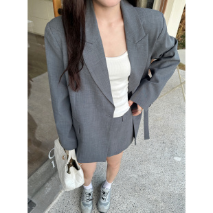 垫肩西装 设计感宽松休闲外套休闲西装 套装 老钱松弛感解构廓形西装