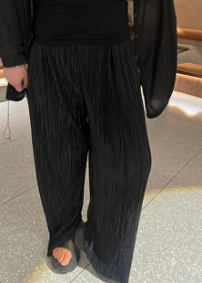 肉卷家微胖大码 女装 质感高品质褶皱胖mm百搭夏垂感宽松阔腿休闲裤